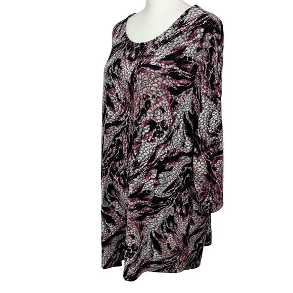 CJ Banks Women’s Pullover Handkerchief Top Sz 2X Multi Color 3/4 Sleeve Stretch - Picture 3 of 13